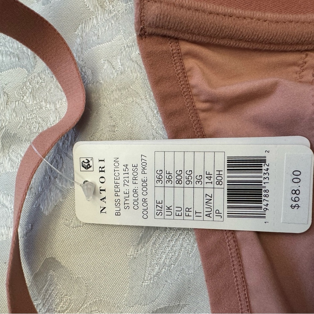 Natori Bra Size 36G Bliss Perfection Contour Underwire Frose 721154 New - Picture 7 of 8